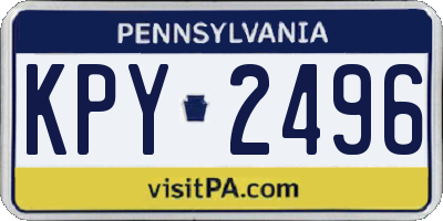 PA license plate KPY2496