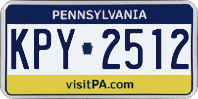 PA license plate KPY2512