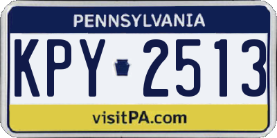 PA license plate KPY2513