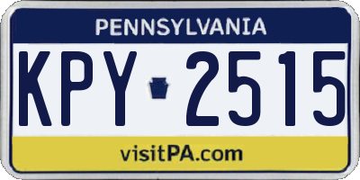 PA license plate KPY2515