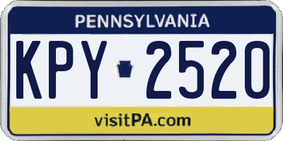 PA license plate KPY2520