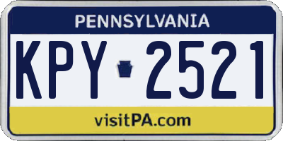 PA license plate KPY2521