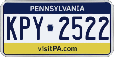 PA license plate KPY2522