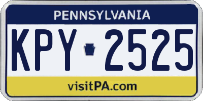 PA license plate KPY2525