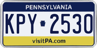 PA license plate KPY2530