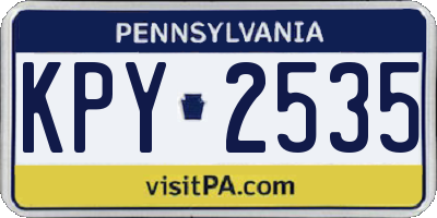 PA license plate KPY2535