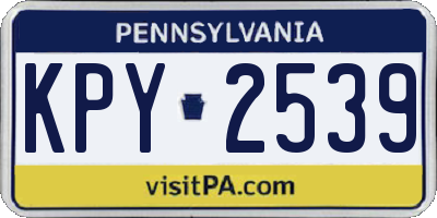 PA license plate KPY2539