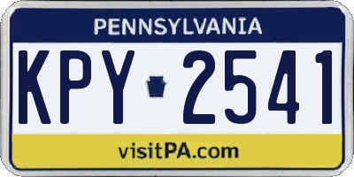 PA license plate KPY2541