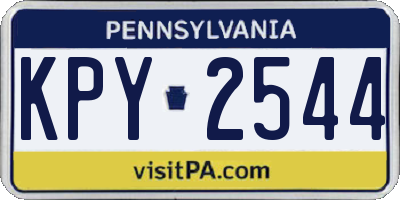 PA license plate KPY2544