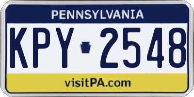 PA license plate KPY2548