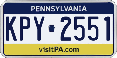 PA license plate KPY2551
