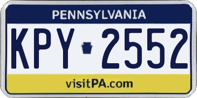 PA license plate KPY2552