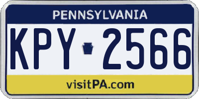 PA license plate KPY2566