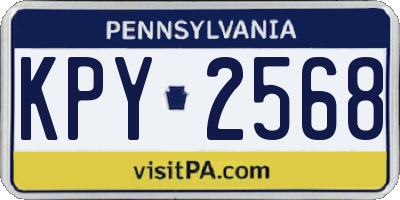 PA license plate KPY2568