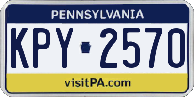 PA license plate KPY2570