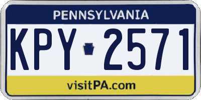PA license plate KPY2571