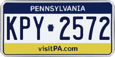 PA license plate KPY2572