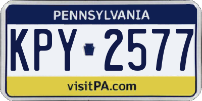 PA license plate KPY2577