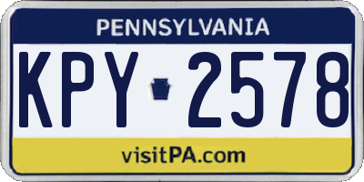 PA license plate KPY2578