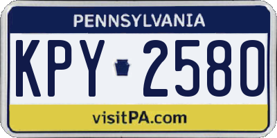 PA license plate KPY2580
