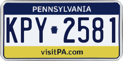 PA license plate KPY2581