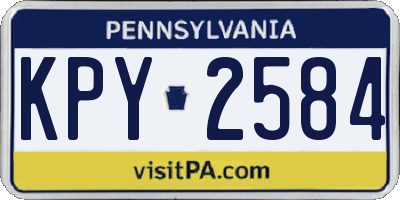 PA license plate KPY2584