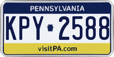 PA license plate KPY2588