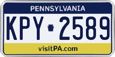 PA license plate KPY2589