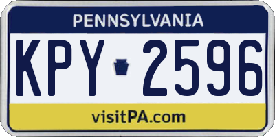 PA license plate KPY2596