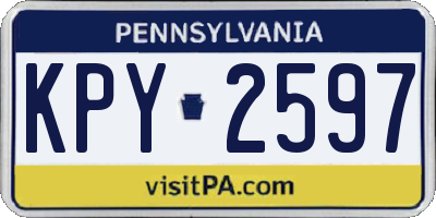 PA license plate KPY2597