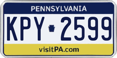 PA license plate KPY2599