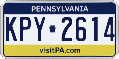 PA license plate KPY2614
