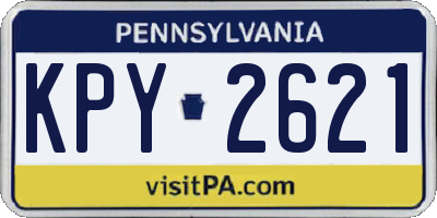 PA license plate KPY2621