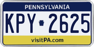 PA license plate KPY2625