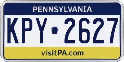 PA license plate KPY2627