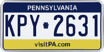 PA license plate KPY2631