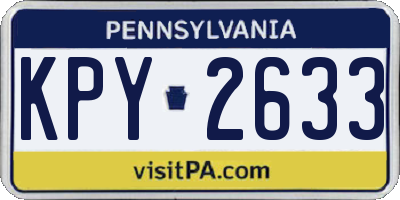 PA license plate KPY2633