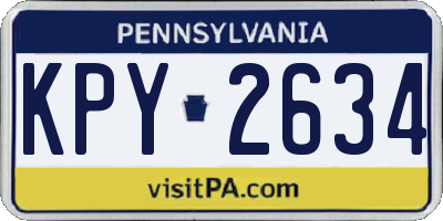 PA license plate KPY2634