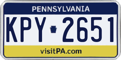 PA license plate KPY2651