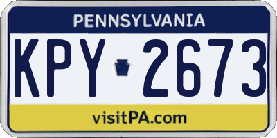 PA license plate KPY2673