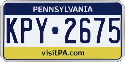 PA license plate KPY2675