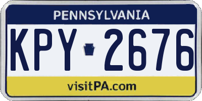 PA license plate KPY2676