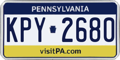 PA license plate KPY2680