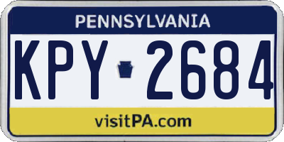 PA license plate KPY2684