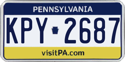 PA license plate KPY2687