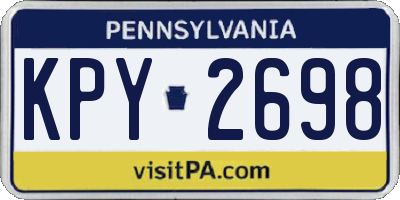 PA license plate KPY2698