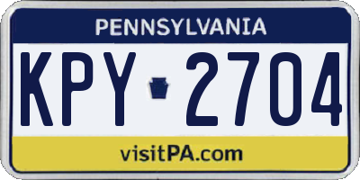 PA license plate KPY2704