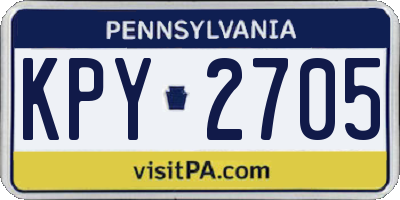 PA license plate KPY2705