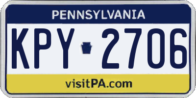 PA license plate KPY2706