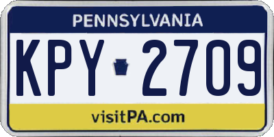 PA license plate KPY2709